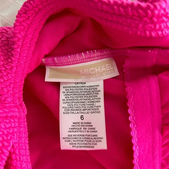 NWT Michael Kors Pink Textured Swimsuit - Picture 6 of 6